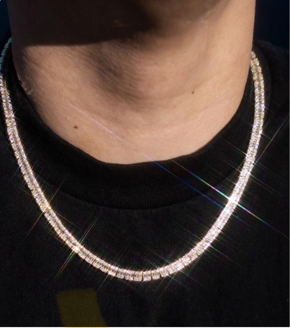 Baguette Tennis Chain Necklace【5mm】