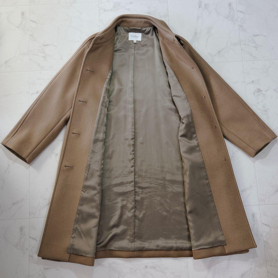 美品 BEAUTY&YOUTH ビーバーテントコート ロング ベージュ S