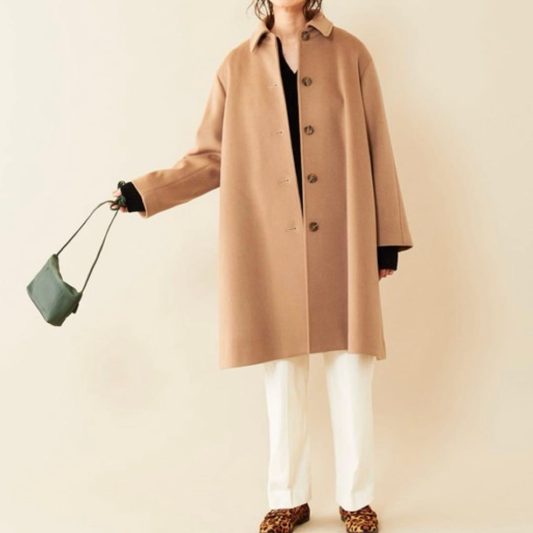 美品 BEAUTY&YOUTH ビーバーテントコート ロング ベージュ S
