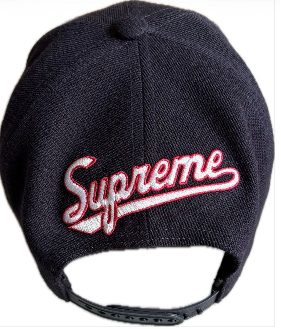 Supreme キャップ ネイビー　ステッカー付き