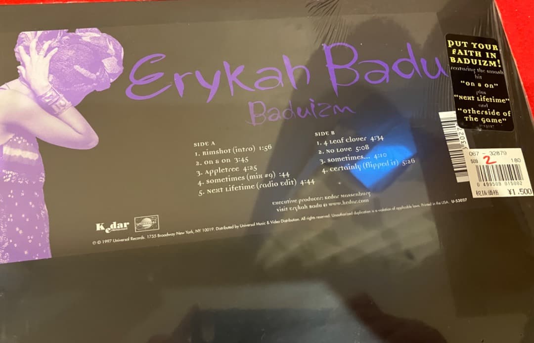 Erykah Badu ‎ Baduizm 新品シールド ハイプステッカー