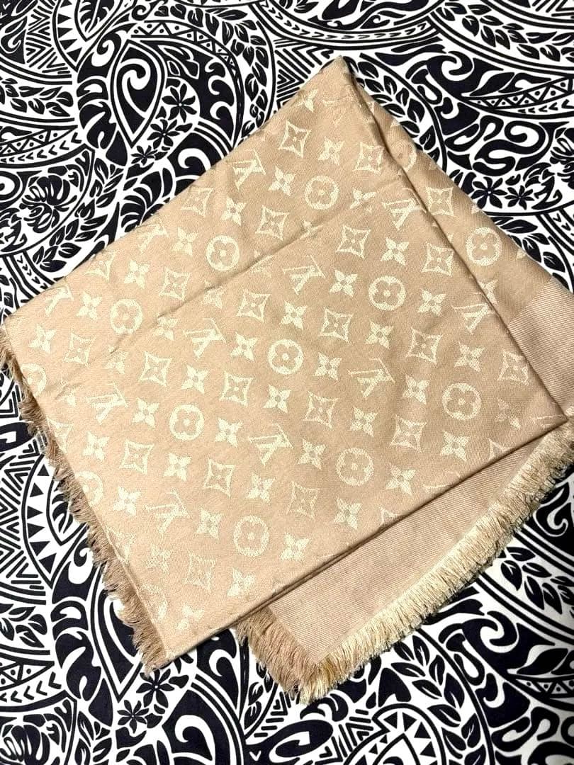 【新品】LOUIS VUITTON ベージュ モノグラム ストール140×140