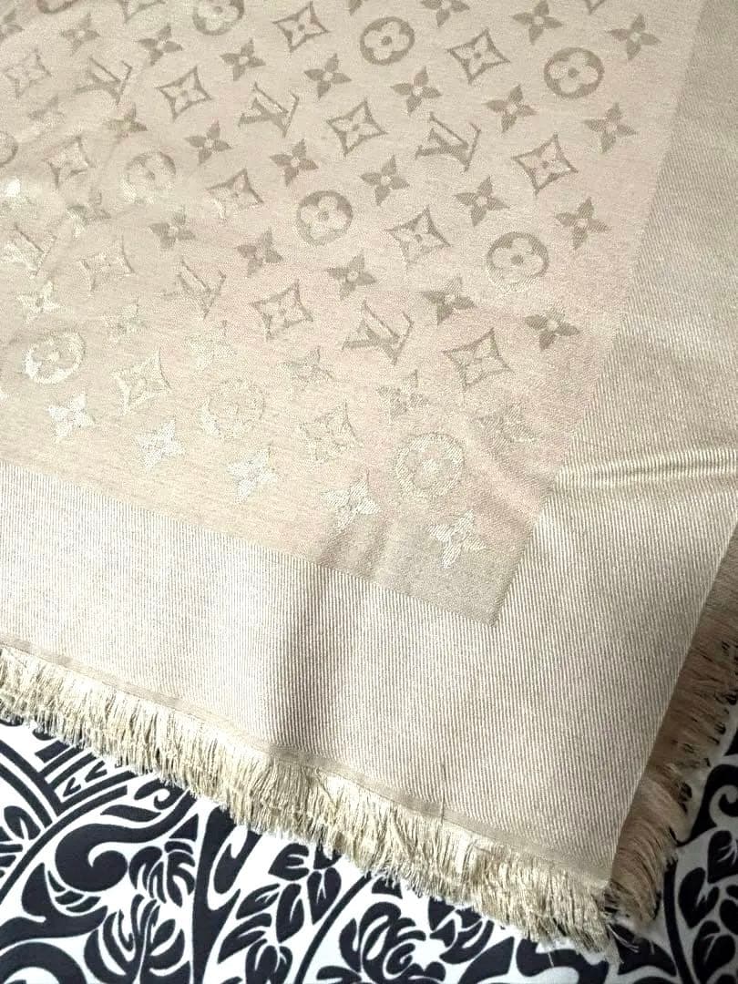 【新品】LOUIS VUITTON ベージュ モノグラム ストール140×140