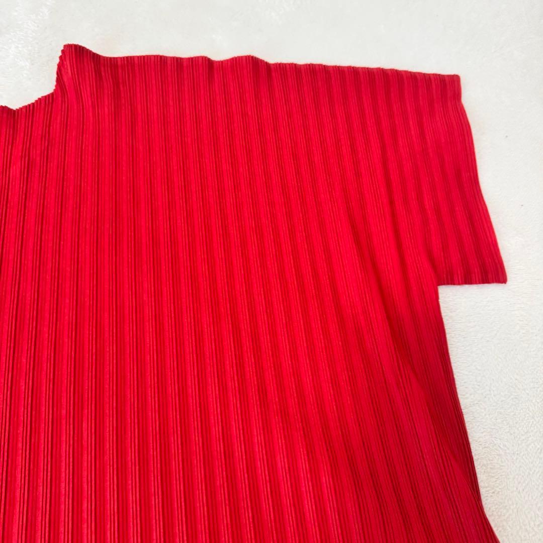 極美品✨PLEATS PLEASE プリーツ　赤色　トップス　オーバーサイズ