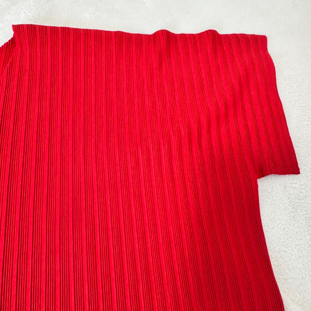 極美品✨PLEATS PLEASE プリーツ　赤色　トップス　オーバーサイズ