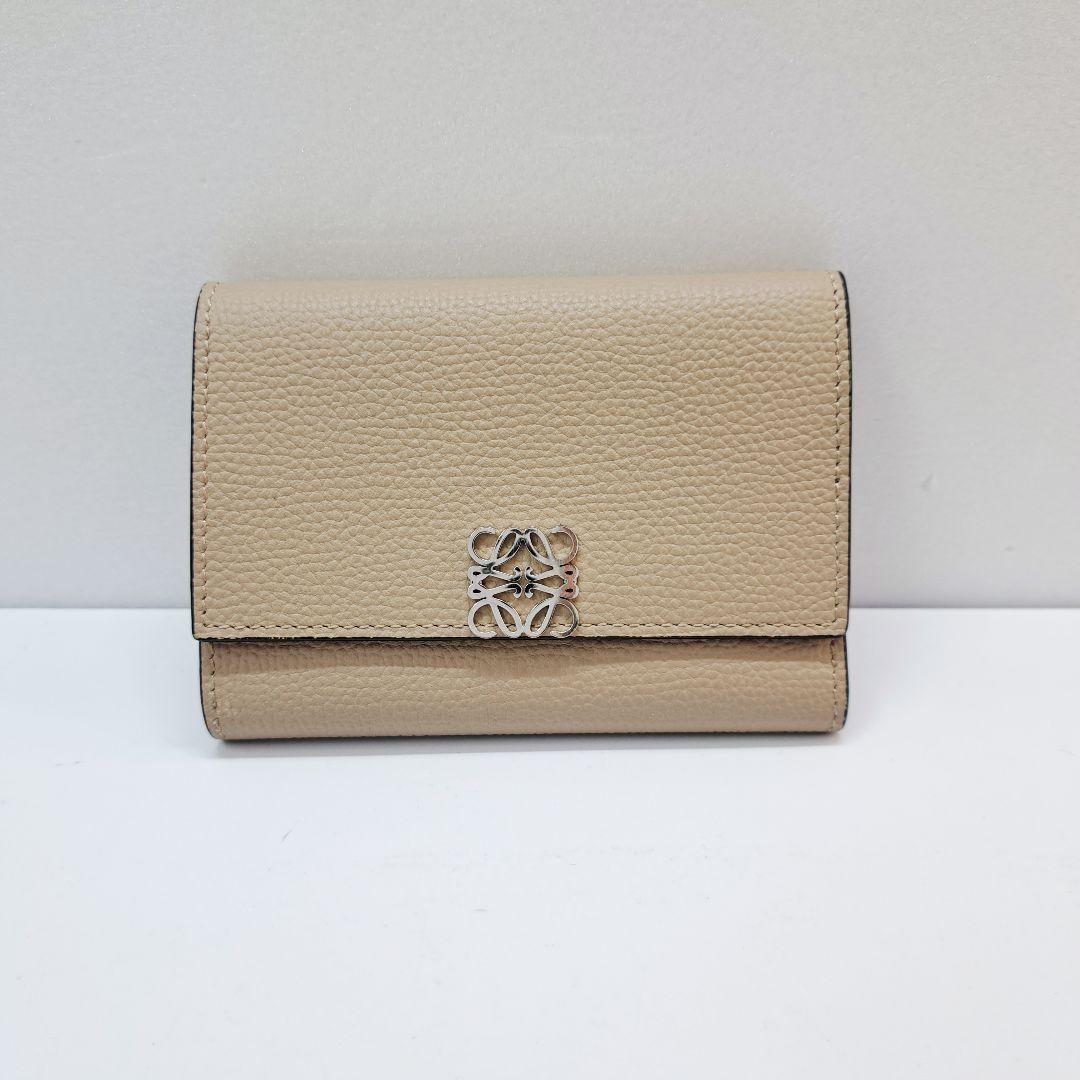 LOEWE トライフォールド 三つ折り財布 ベージュ