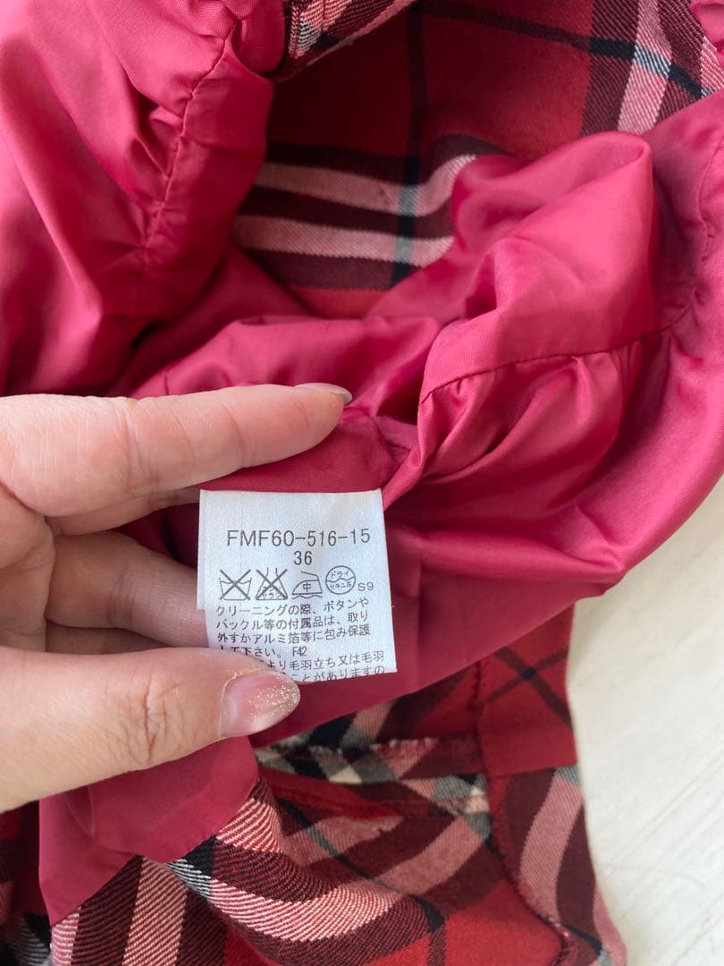 美品 BURBERRY BLUE LABEL ノバチェック ワンピース 赤 36