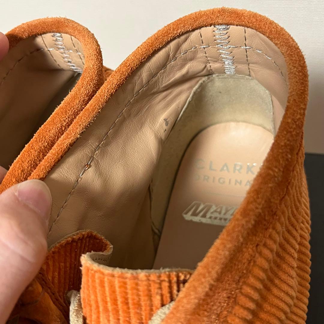 Clarks オレンジコーデュロイ　ワラビー