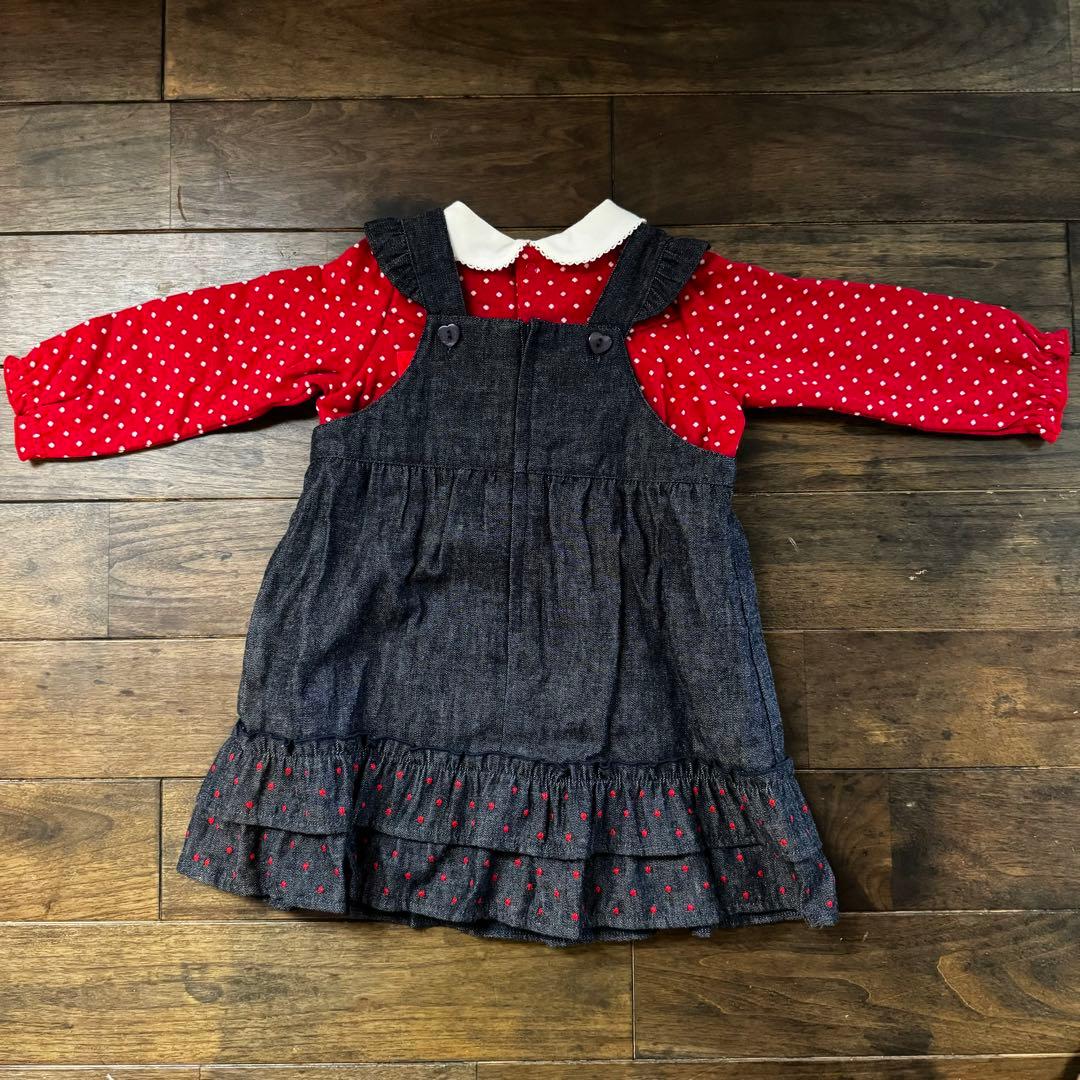 【いちごタルトさん専用】ミキハウス　うさこデニムジャンパースカート&ロンパース