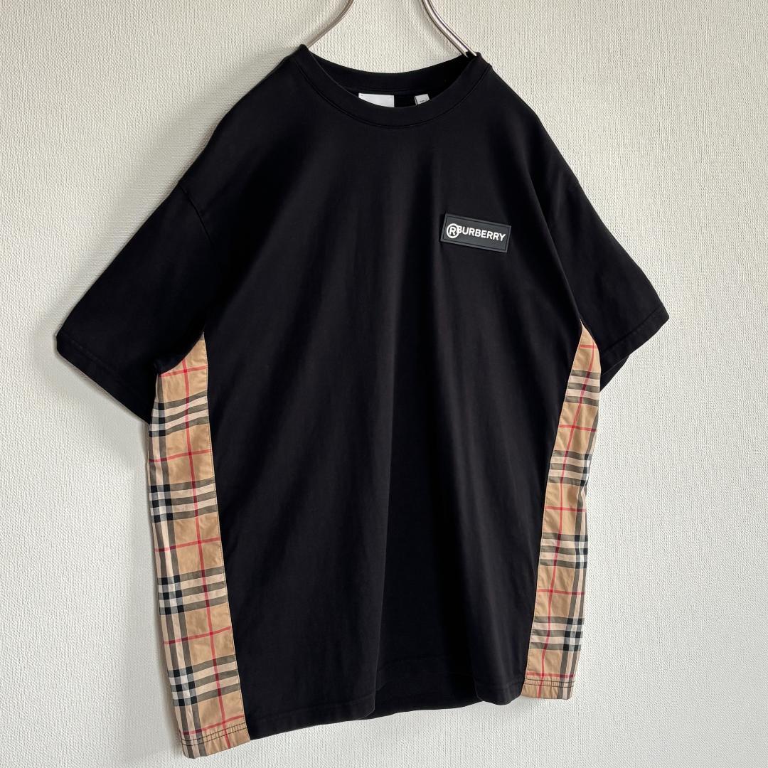 [りんご]【超人気】バーバリー/Tシャツ/ラバーロゴ/ノバチェック
