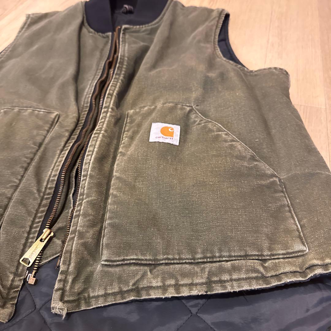 90s Carhartt カーハートダックベスト　グリーン