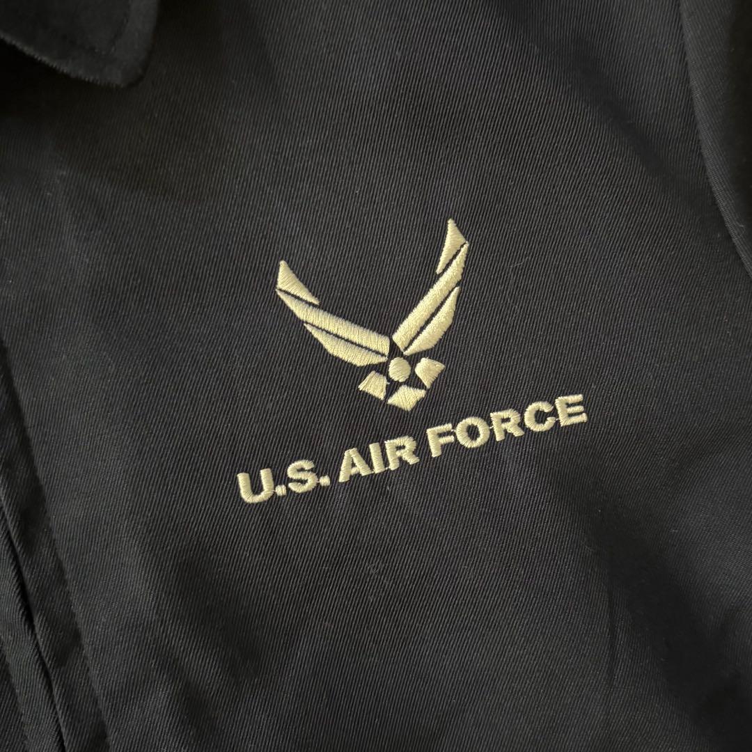 US AIR FORCEユーティリティーライトミリタリージャケット刺繍ロゴ紺古着