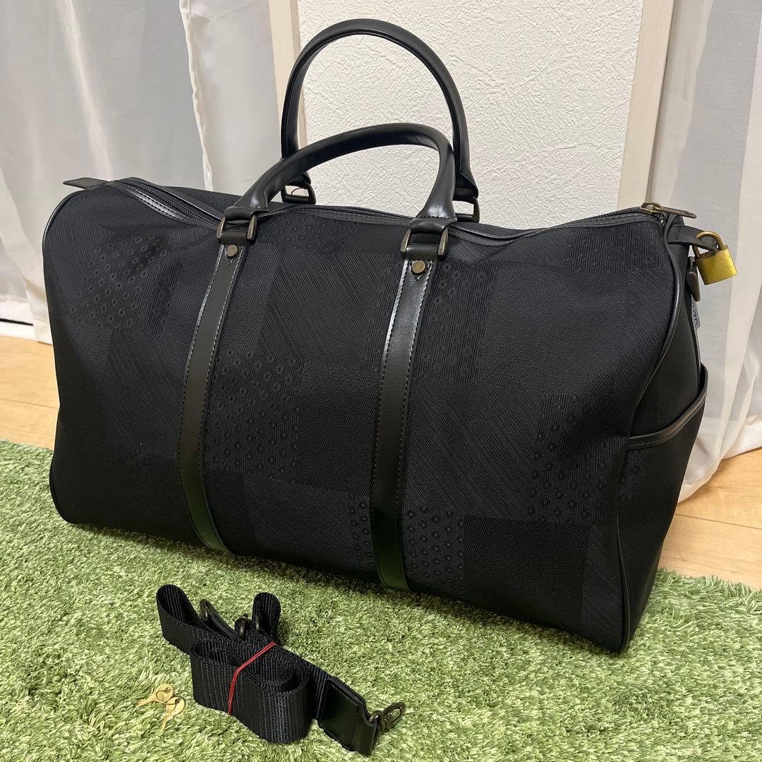 未使用品KENZO ボストンバッグ 2way ナイロン レザー ブラック