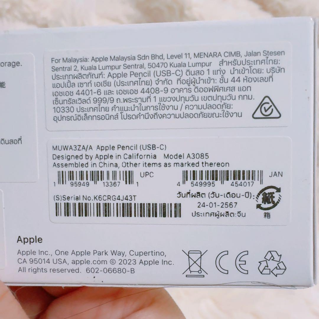 Apple Pencil USB-C 本体美品 箱には傷あり
