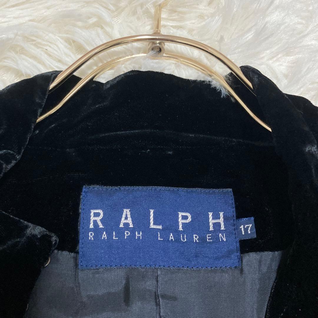 RALPH RALPH LAUREN ベロアジャケット ブラック 17号 上品