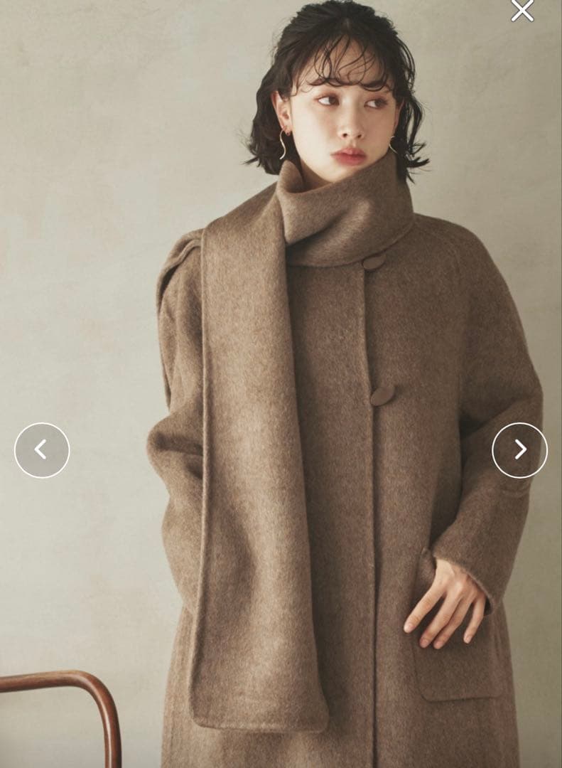 LAULEN カシミヤ マフラー ノーカラーコート