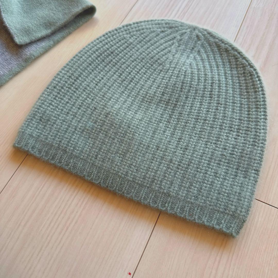 新品☆カシミヤ100☆マフラー☆リバーシブル☆キャップ☆ tiedeur