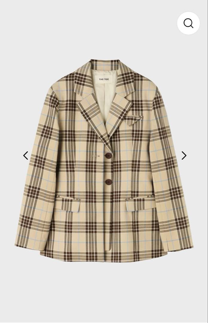 THE TOE Lyucus Jacket - check ベージュ　M