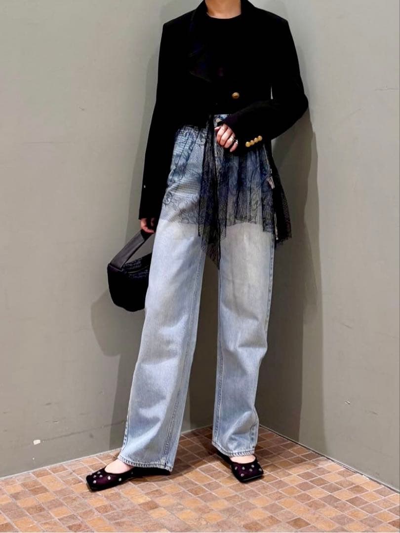 トゥモローランドdespresデプレソフトウールオックス クロップドジャケット黒