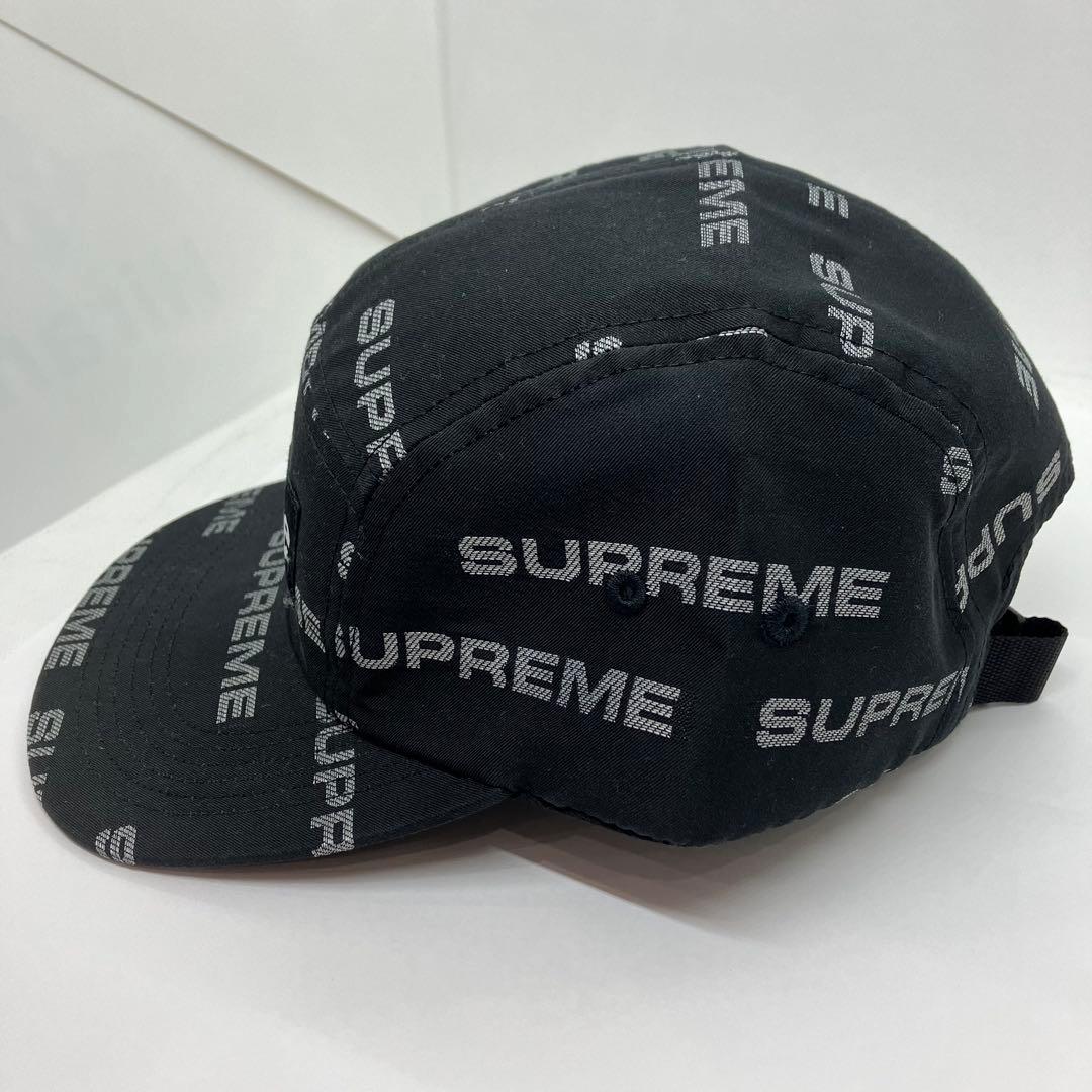 Supreme ロゴプリント ブラックキャップ