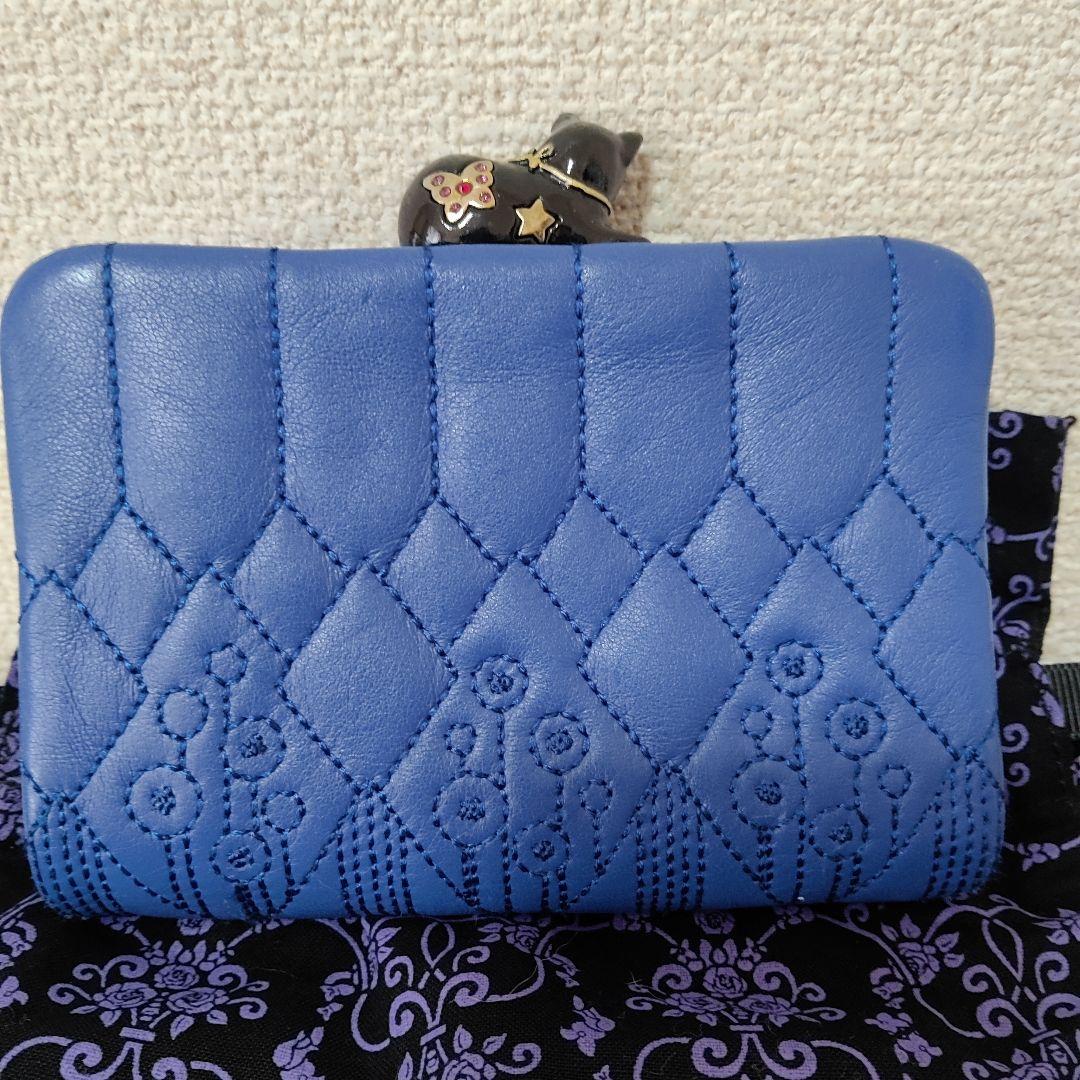 りり　ANNA SUI ブルー キルティング財布