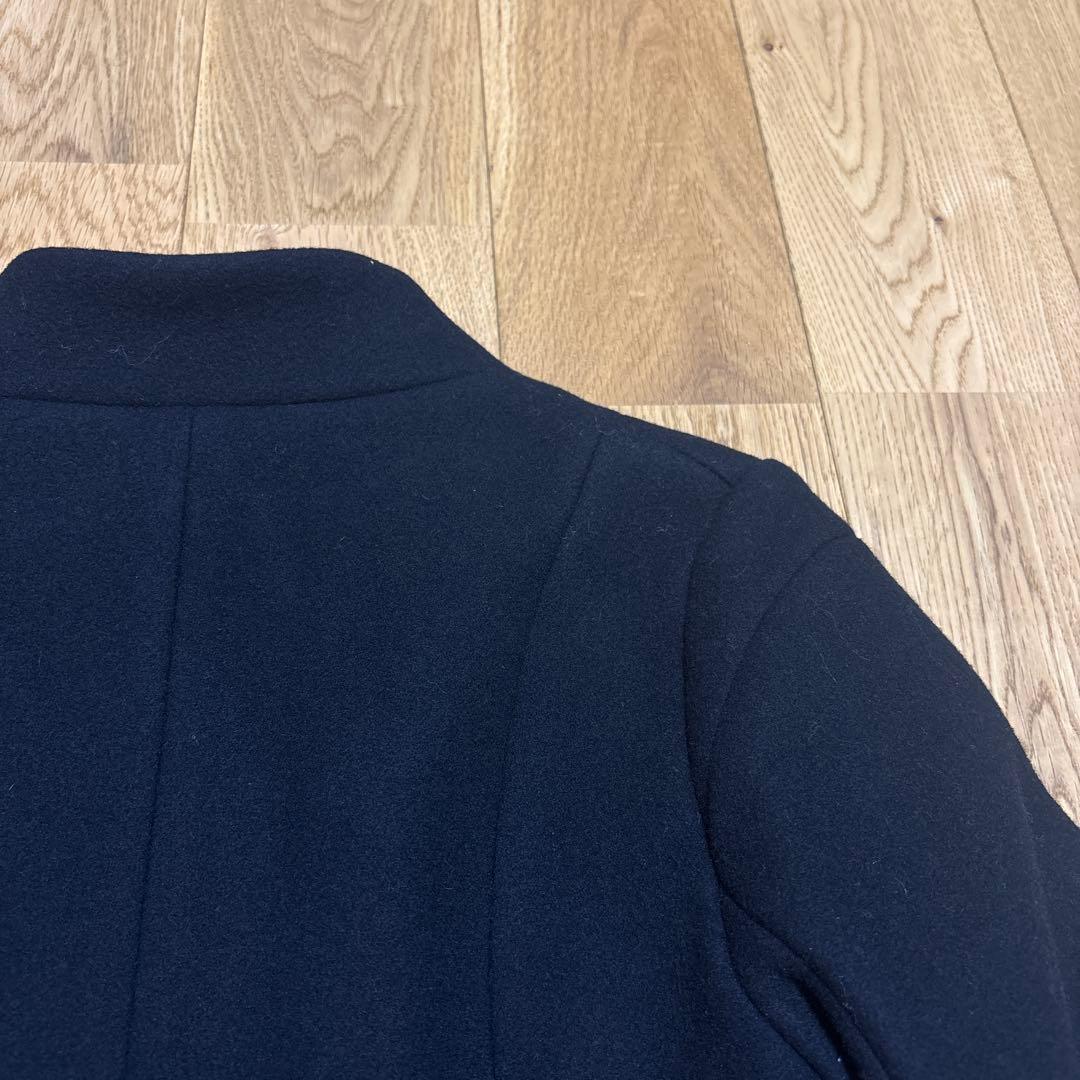 【未使用】Ouur カシミヤ混　ノーカラーコート　ブラック　黒
