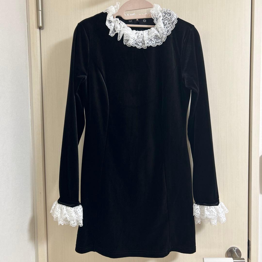 treat ürself ベロア ミニワンピース