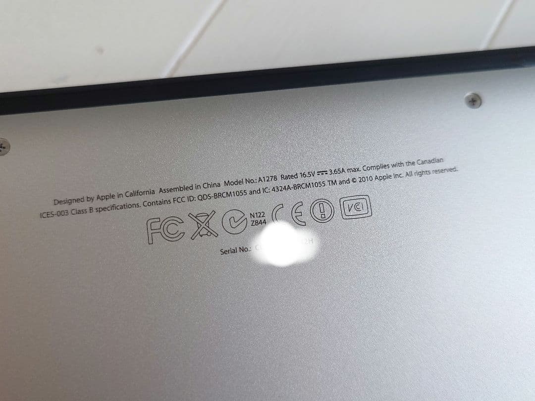 【ジャンク】MacBook Pro 2010年 A1278