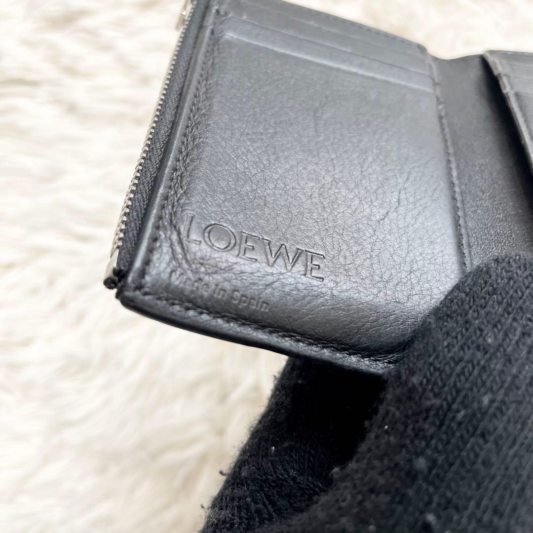 LOEWE ロエベ 財布　バーティカルウォレット ファスナー 三つ折り 黒