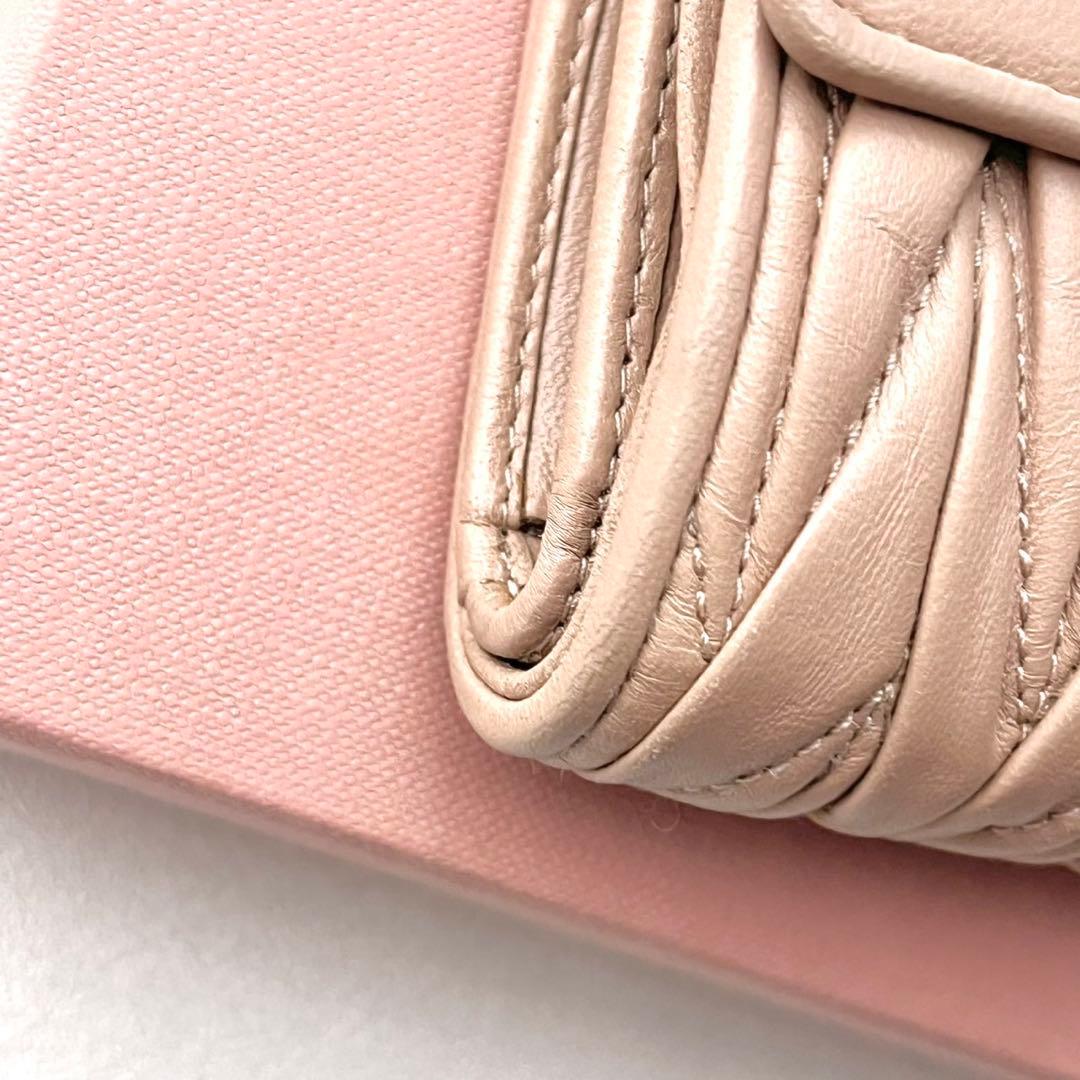 美品 現行 miu miu ミュウミュウ マテラッセ 三つ折り財布 箱付