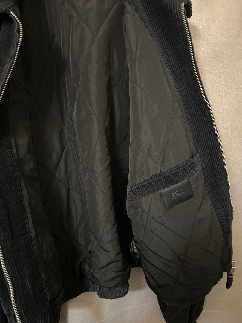 はりー　ZARA コーデュロイ　ショート丈ブルゾン　ブラック　Sサイズ