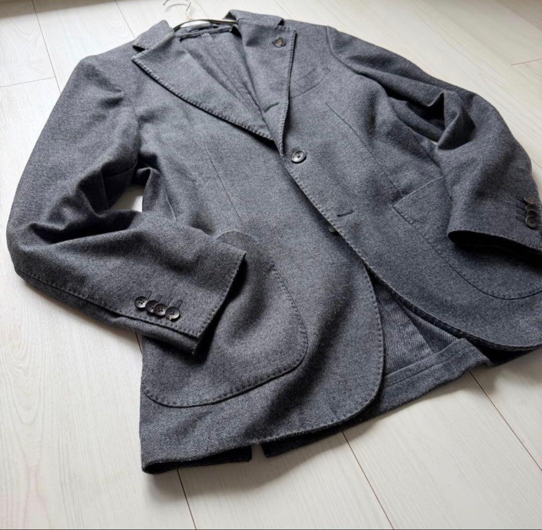 【LARDINI】チャコールグレー　テーラードジャケット 48