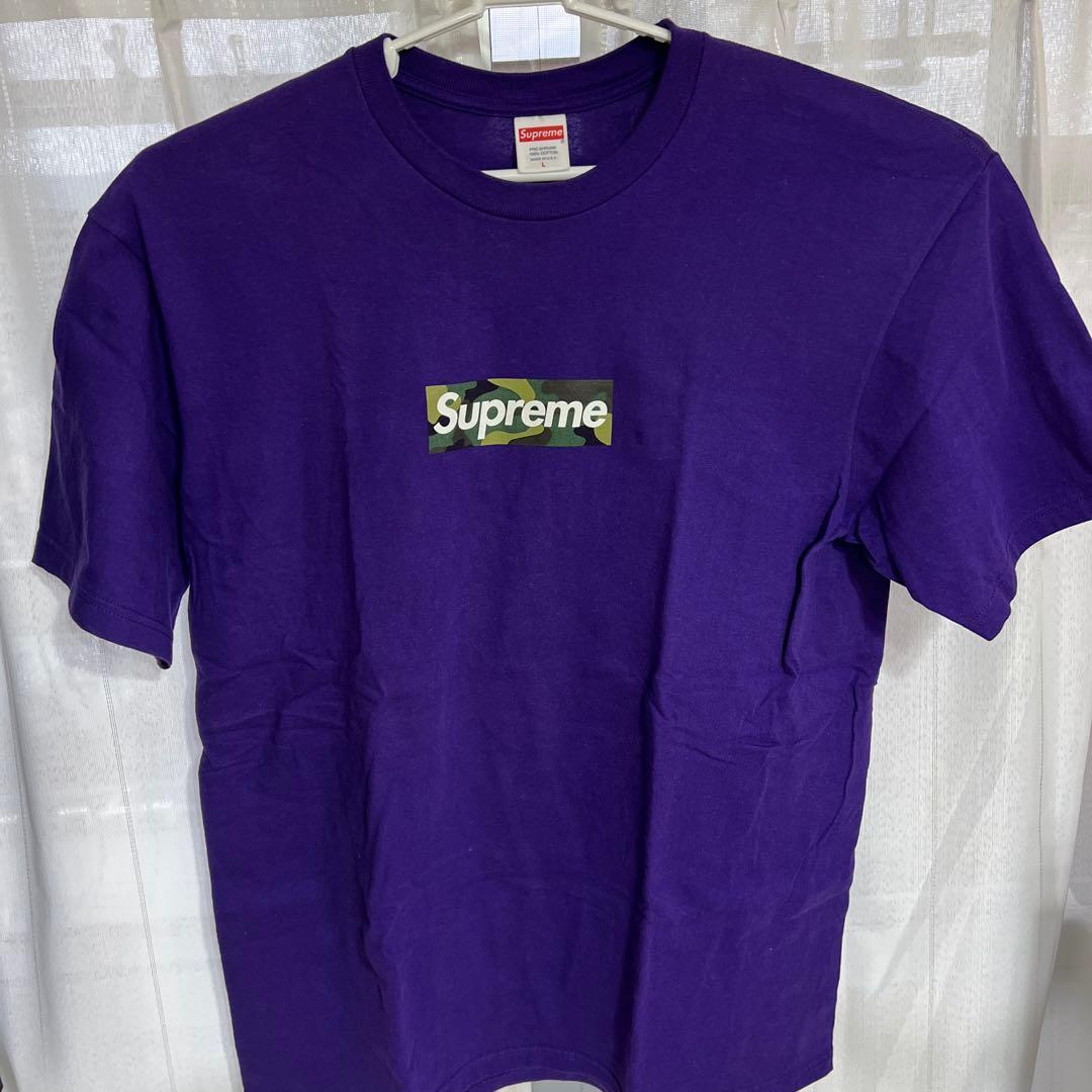 supreme ボックスロゴTシャツ　パープル