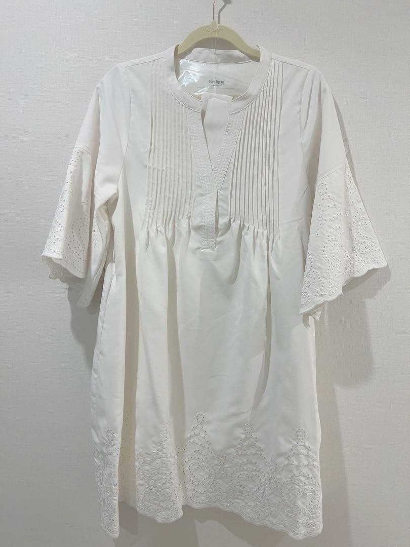 ワンピース herlipto Embroidery Poplin Mini Dress