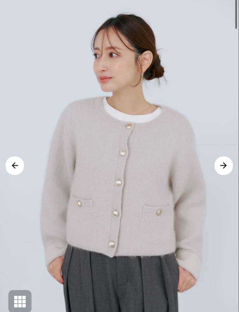 COHINA コヒナ フォックスアンゴラダブルフェイスニットジャケット