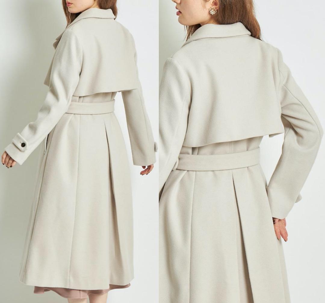 フォロー割引中　アイボリー　tocco closet　ヨークデザインロングコート