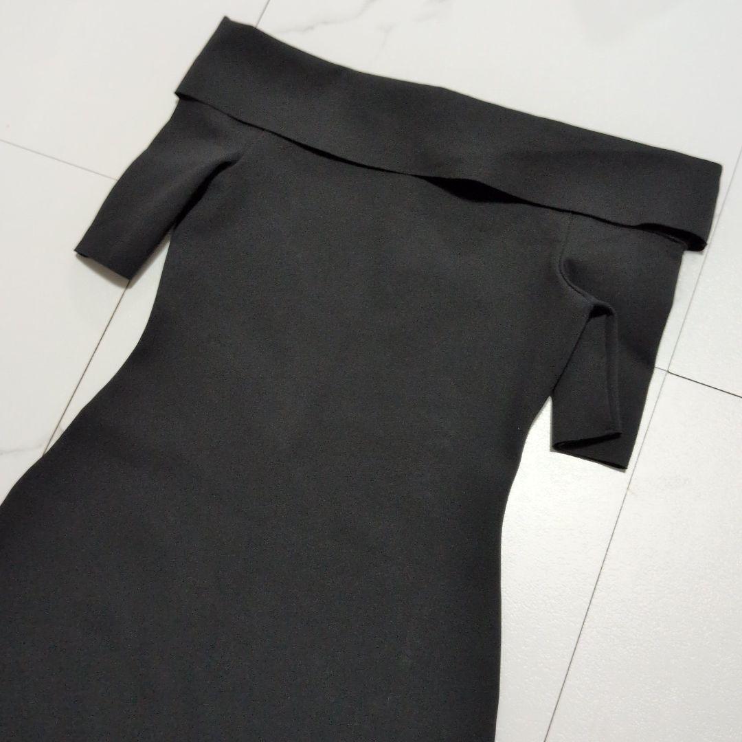 専用　　ザロウ ワンピース ドレス オフショルダー ストレッチ 黒 M