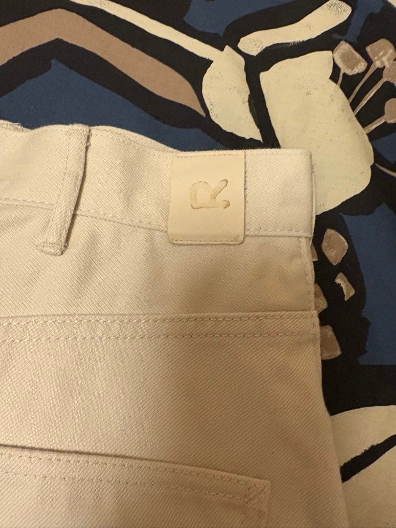 ライ麦デニムのクロスオーバースカート（ホワイト・一張羅）　size 4(XL)