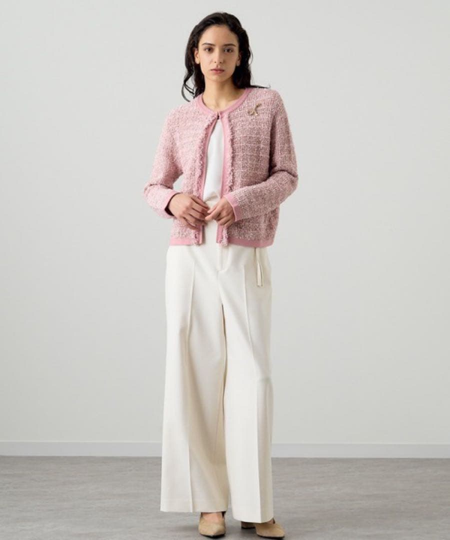 【美品】ANAYI ミックスヤーンニットカーディガン 36