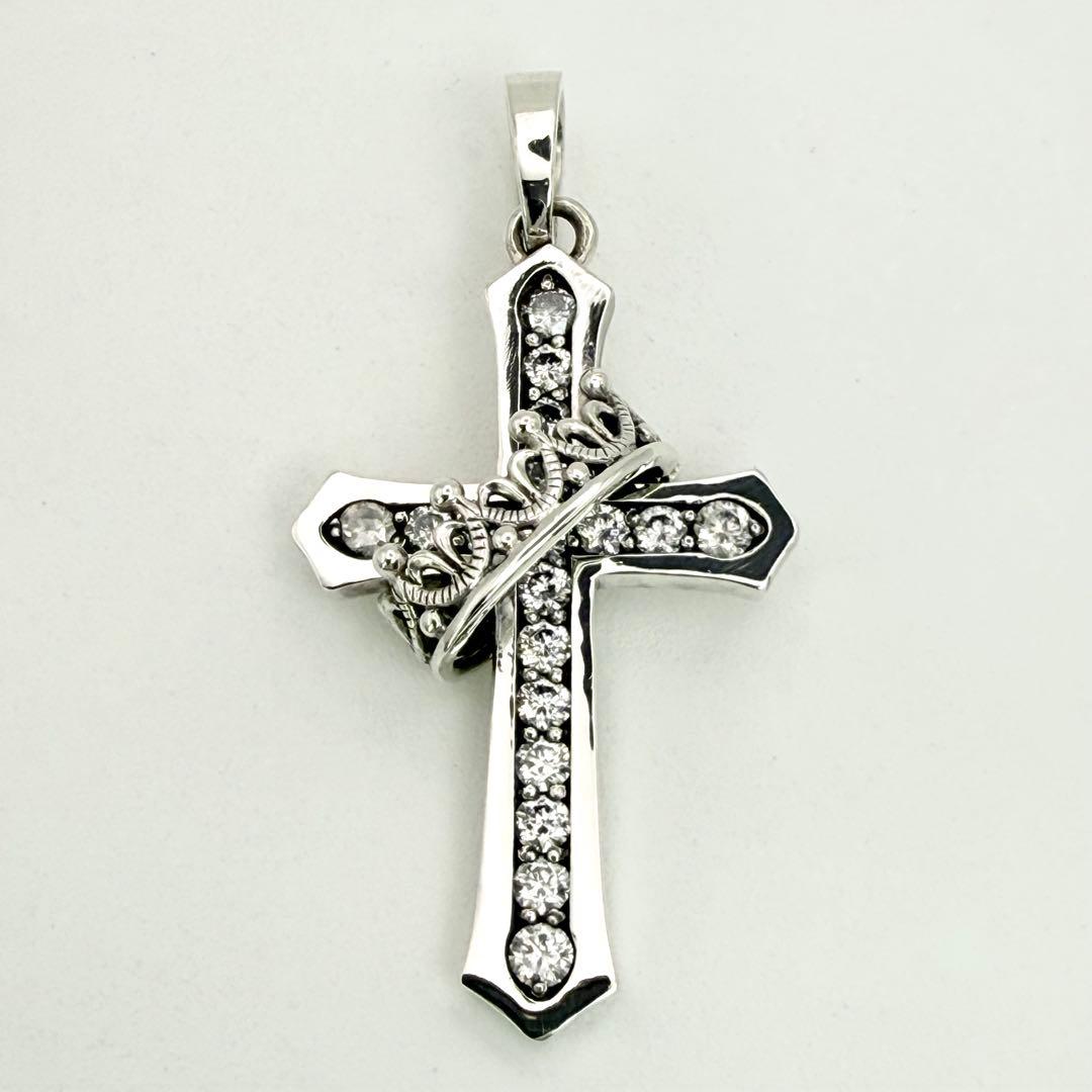 ◆【Justin Davis】CROSS WITH CROWN CL ペンダント