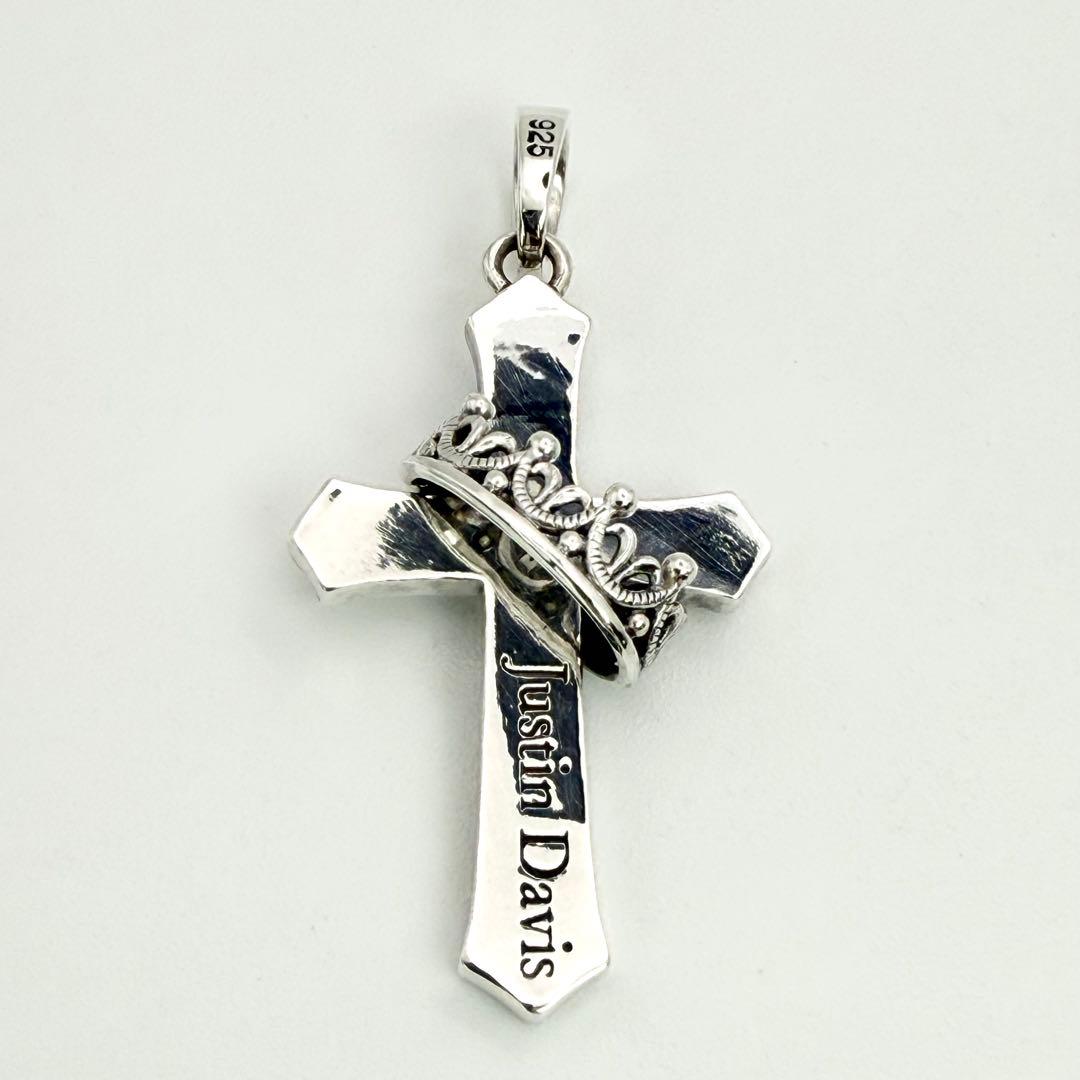 ◆【Justin Davis】CROSS WITH CROWN CL ペンダント