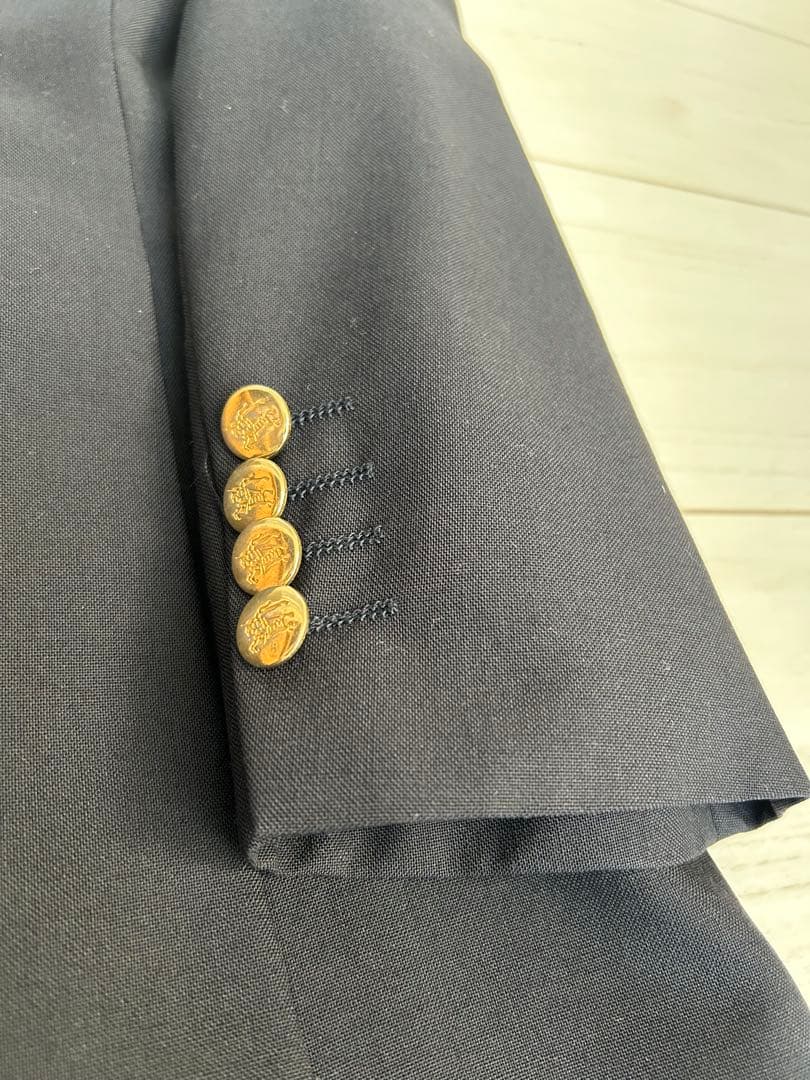 極美品　英国製Burberrys バーバリー ダブル紺ブレザー金ボタン