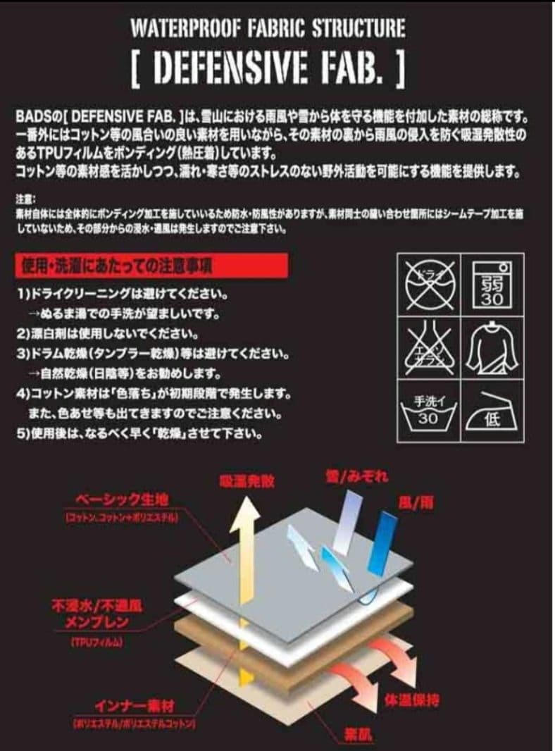 BADASSバダスBADSビッグサイズ スノボ　ウエアパーカーコーチジャケット