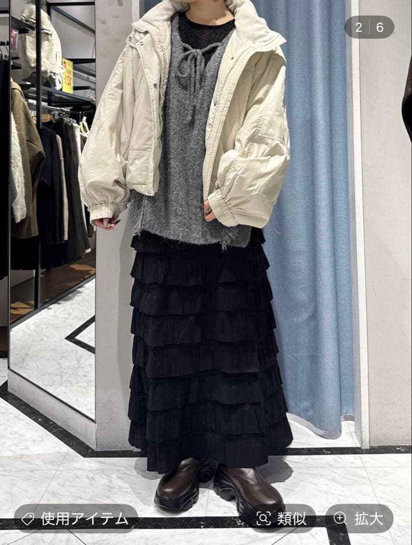 LOWRYS FARM フリルロングスカートブラック新品未使用未開封