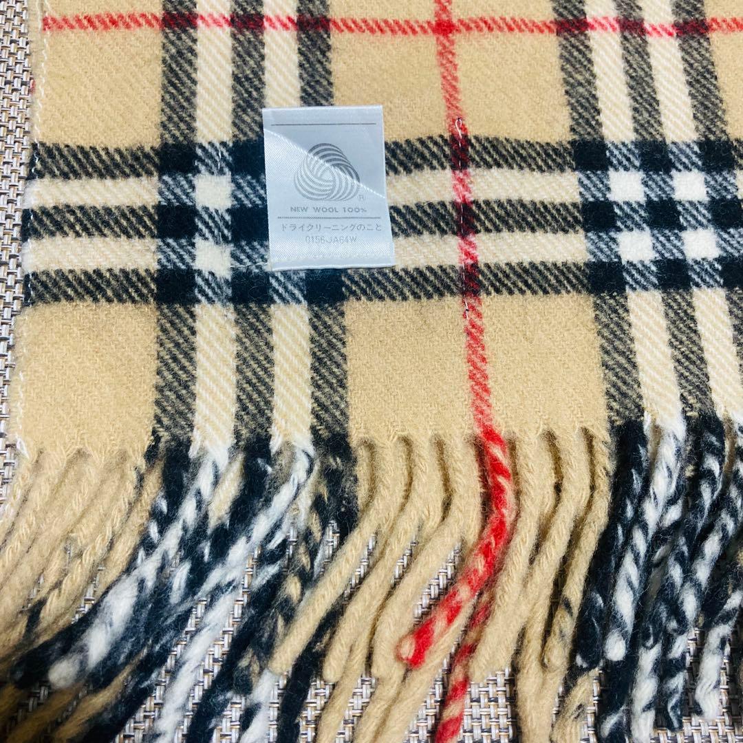 バーバリー　ノバチェック　ホースロゴ刺繍　ウール100% ひざ掛け　ストール