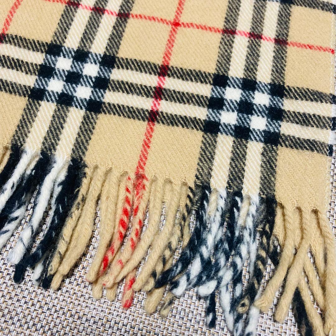バーバリー　ノバチェック　ホースロゴ刺繍　ウール100% ひざ掛け　ストール