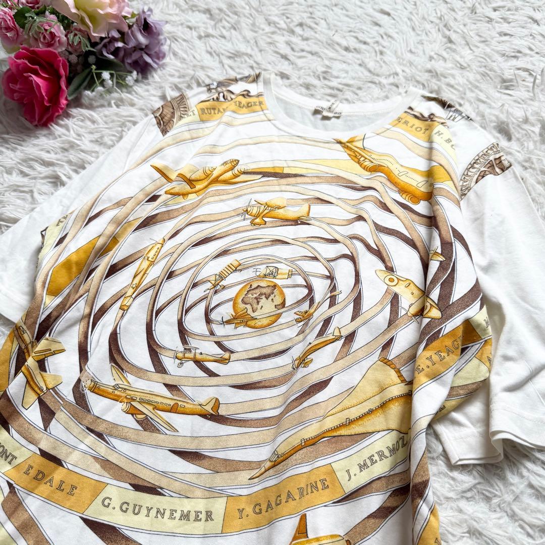美品■エルメス　REVES D`ESPACE　夢の空間　半袖Tシャツ　XL