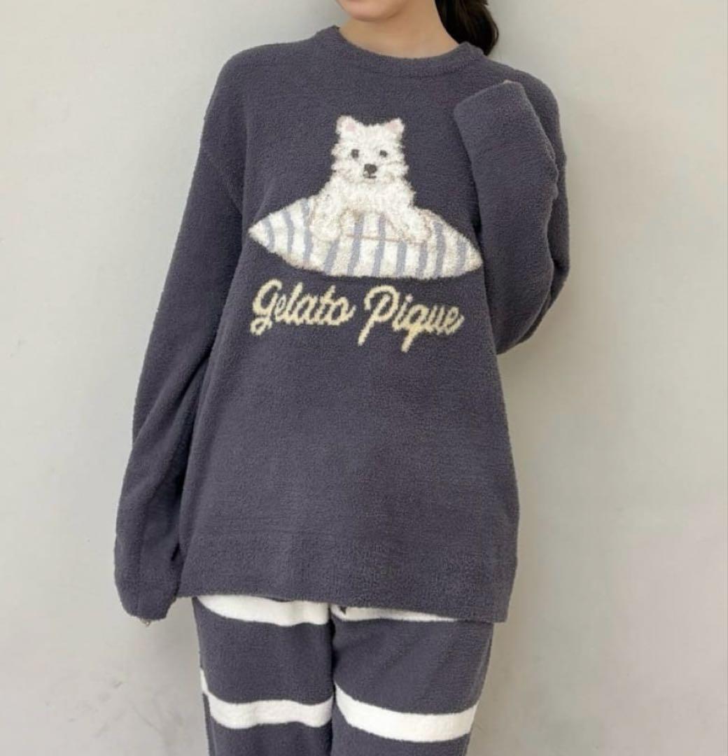 【新品】ジェラートピケUNISEXプレイフルDOGプルオーバー　ウェスティ柄