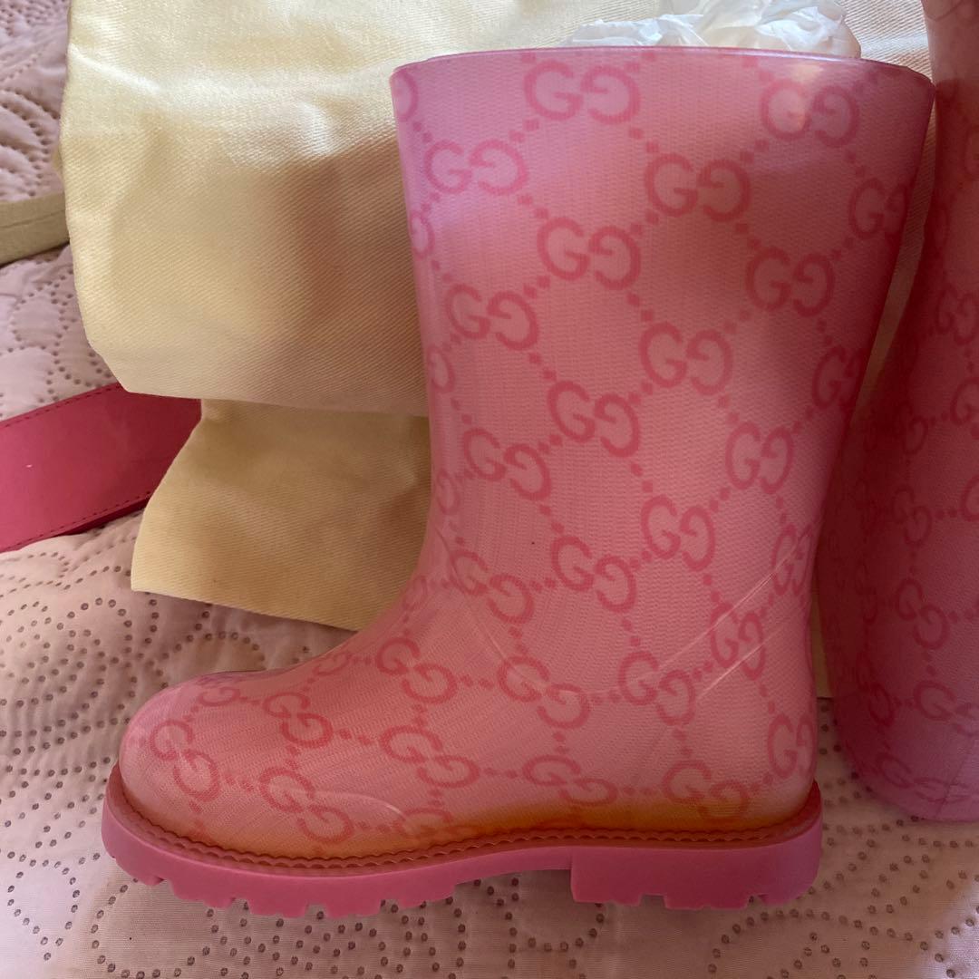 GUCCI ピンク 長靴 13から14センチ