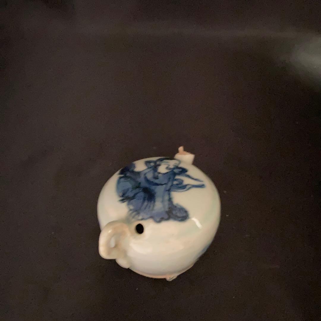 蒐集処分セール❗️【gallery三益】古染付鶴仙人紋水滴（明末時代）